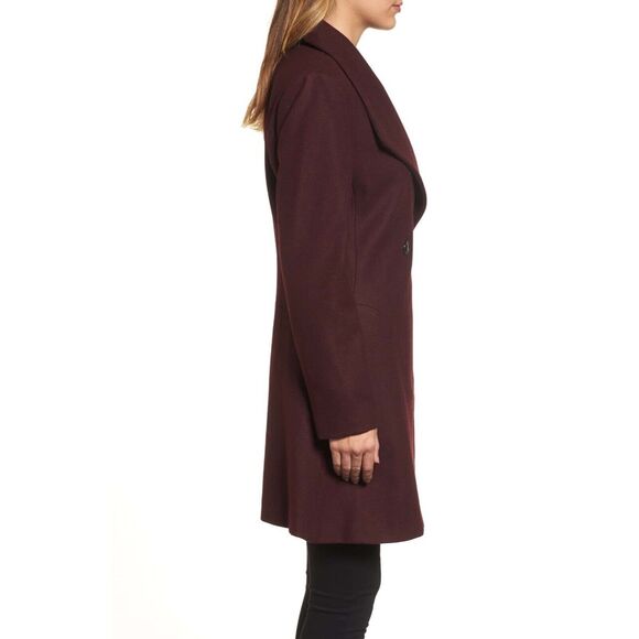 NEW NWT Michael Kors (red) Burgundy Double Breasted Wool Swing Coat Sz 14 xl - Picture 5 of 12